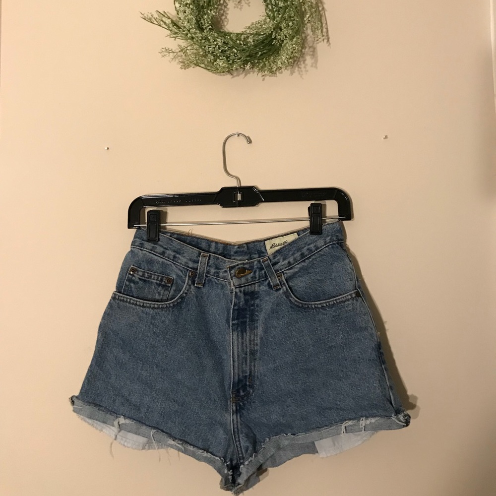 High waisted Eddie Bauer denim shorts